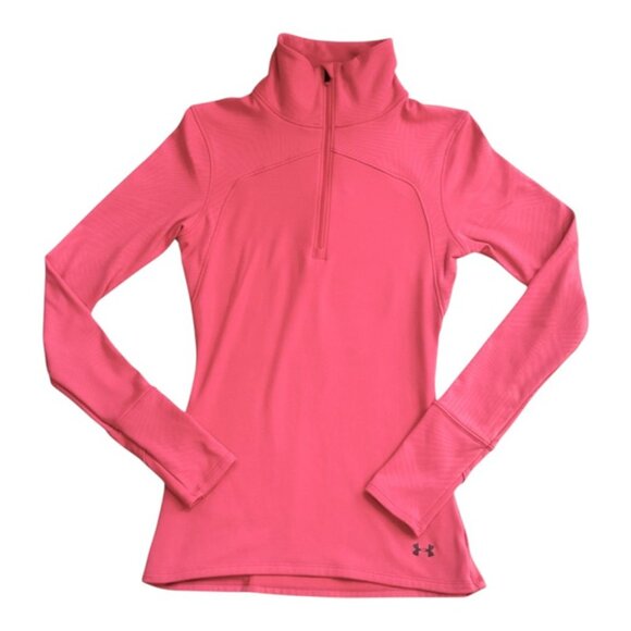 Under Armour Women's Cold Gear Long Sleeve Half Zip Top! Size Small, Pink, EUC! - Picture 4 of 6